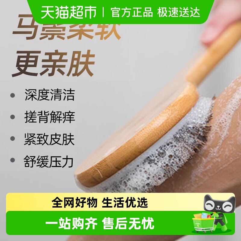 包邮猪鬃毛洗澡刷木质沐浴刷身体干刷搓澡搓背神器按摩长柄刷清洁