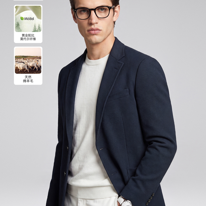 【Knitted Wool】Autumn Casual Blazer for Men, Versatile Commuter Suit Jacket 【Knitted Wool】Autumn Casual Blazer for Men, Versatile Commuter Suit Jacket