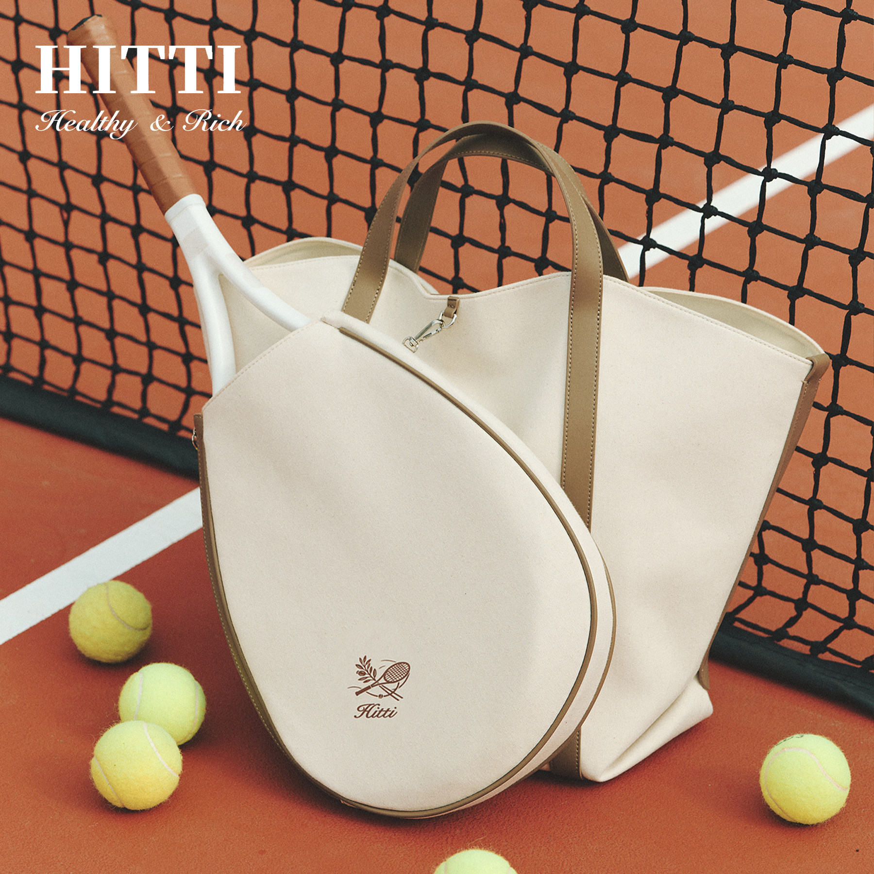Hitti's new old money style sports tennis bag detachable large capacity shoulder bag