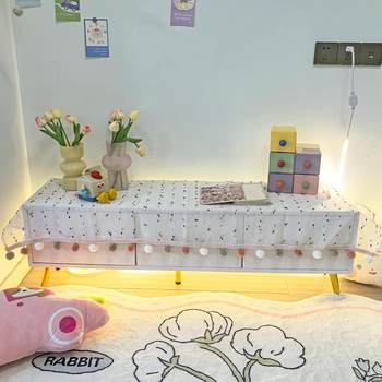 Small fresh colorful wool dots tv cabinet table mat machine computer case dust cover cloth anti-cat hair cover cloth