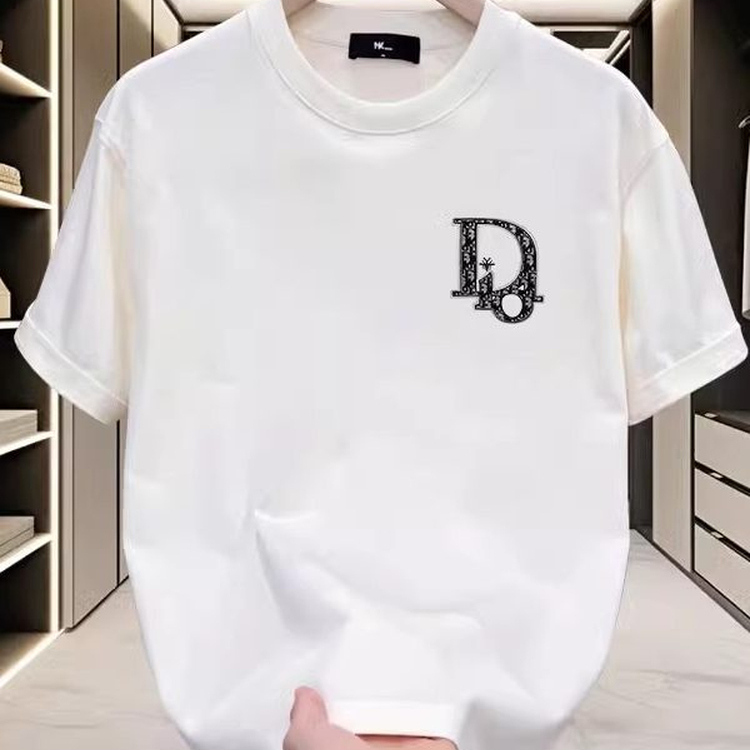 Outlet [Zone 90% off]: Light Luxury Trendy Brand Letter-Printed Short-Sleeve T-Shirt, Unisex, Loose Fit, Versatile, Pure Cotton Top