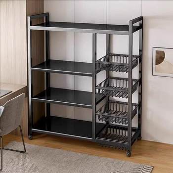Kitchen storage rack floor-standing multi-layer vegetable household multi-function pot rack microwave oven storage rack kitchen cabinet storage rack