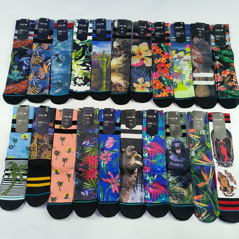 European and American Export Stance Mid-Calf High-Top Seamless Street Print Trendy Skateboard Socks Basketball Socks European and American Export Stance Mid-Calf High-Top Seamless Street Print Trendy Skateboard Socks Basketball Socks