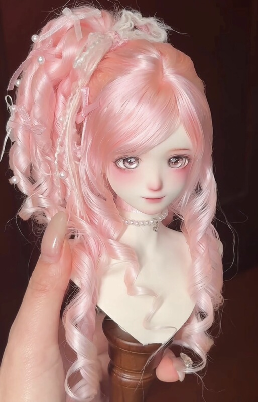 Bjd Doll Wig 3/4/6 Scale Soft Synthetic Hair Wig for Small Dolls, Wool Curly Warm Hair Color