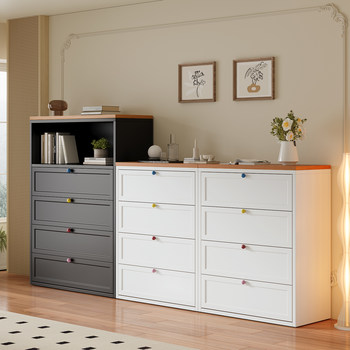 Steel Dust-Proof Chest of Drawers, Bedroom Cream-Style Large-Capacity Iron Storage Cabinet, Wrought Iron Multi-Layer Drawer Cabinet