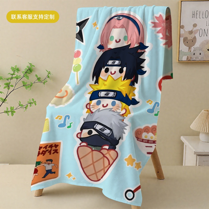 Absorbent Cartoon Men's Towel Naruto Bath Towel Fitness Sweat Towel Anime Sports Running Sweat-Wiping Face Towel for Home Use