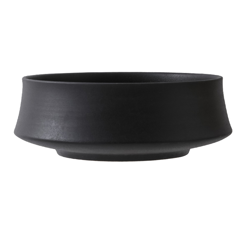 Ceramic Flower Pots, Black Leather-Glazed High-End Flower Arrangement Hydroponic Vessels, Moss Flower Pots, Fern Plant Pots, Landscaping Pots