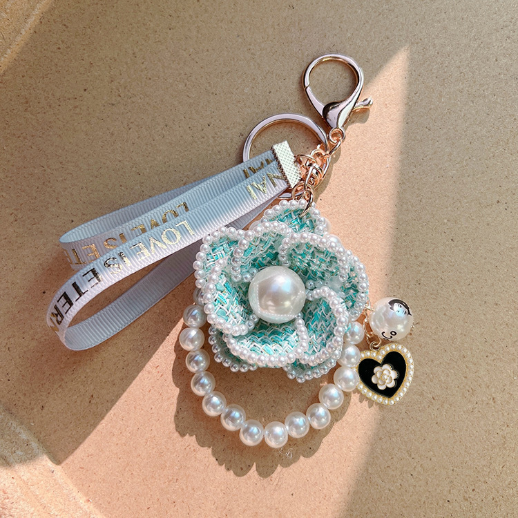 Car Keychain, Mobile Phone Pendant, Bag Charm, High-End Keychain, Women's Key Ring, Pearl Element Mobile Phone Hanger