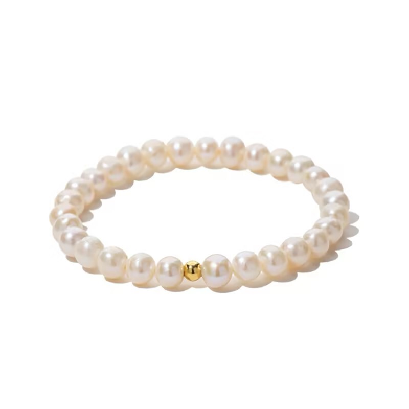 Bogefu Jewelry Natural Freshwater Pearl Round Bead Bracelet for Women New Style Light Luxury French Style Small Bead String Gift A1