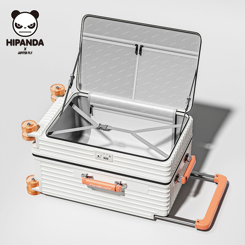Hi Panda Large-Capacity Suitcase 2026 New Model Carry-On Suitcase with Side Opening, Travel Aluminum Frame Trolley Case, High Aesthetic Value