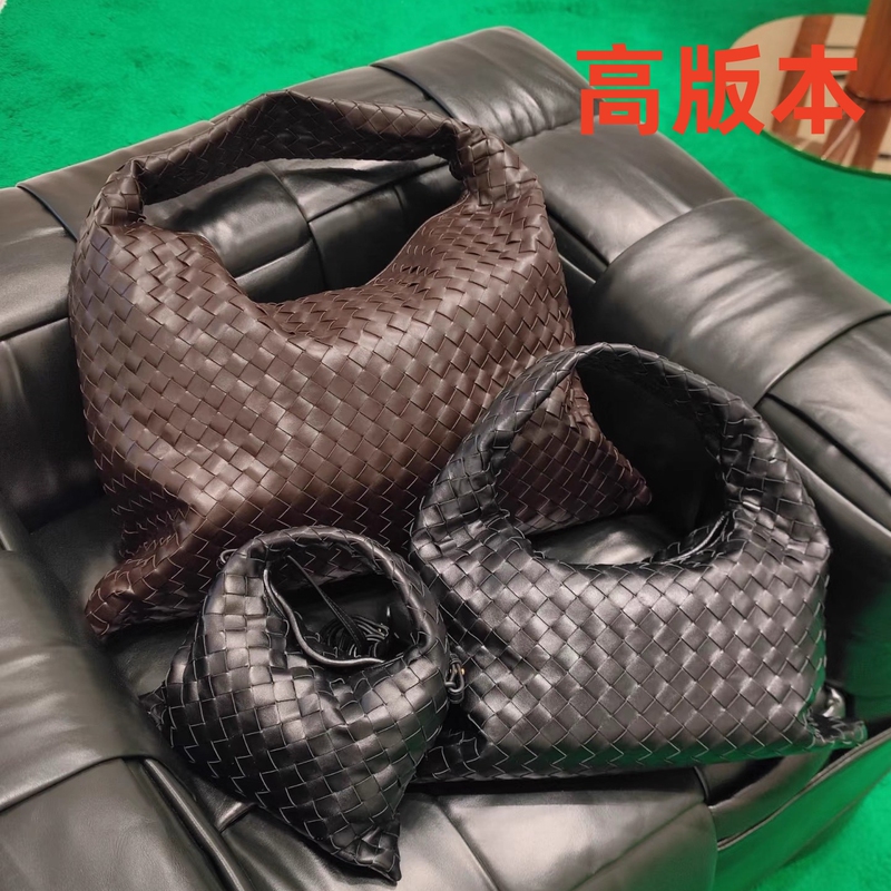 New Hop Handbag Cowhide Woven Vd Bv Women's Bag Underarm Bag Single Shoulder Bag Casual Dumpling Bag Tote Bag
