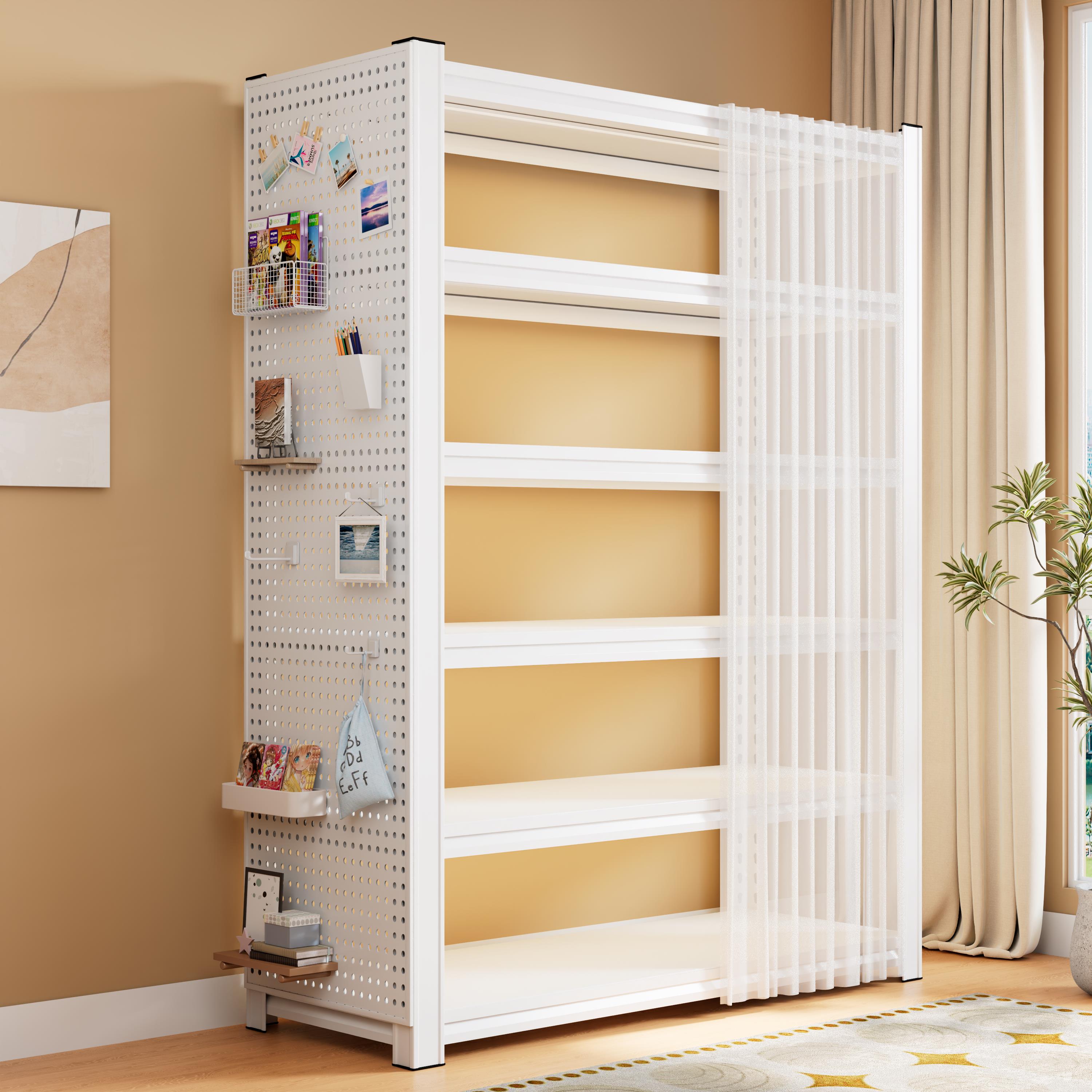 Multi-layer shelf storage rack household steel adjustable storage rack with hole board integrated floor-standing indoor storage rack
