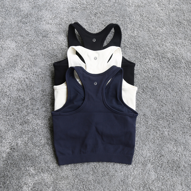 Exported to Cambodia Seamless One-Piece Woven Sports Fitness Vest for Women with Removable Chest Pads Pilates Yoga Top