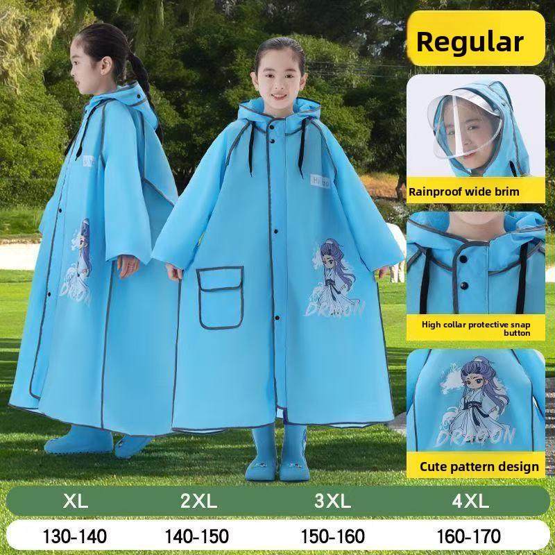 Qingbing Raincoat Fashionable Children's Raincoat Nezha Unisex Rainproof School Special Baby Bicycle