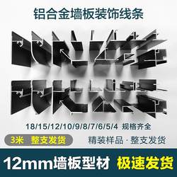 12mm 벽 패널 폐쇄 라인 알루미늄 프로파일 엣지 클램프 스트립 장식 스트립 가장자리 프레스 스트립 I 자형 알루미늄 합금 스커트 라인