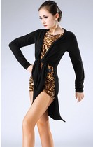 Spring and summer womens new Latin dance practice jacket dance jacket dance long sleeve irregular clothes