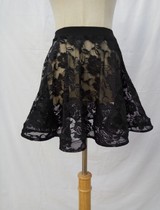 Girls Latin dance clothing Dance body short skirt Performance skirt Practice skirt Lace Skirt Fishbone skirt Large skirt