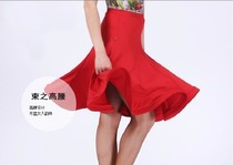 Womens Latin dance practice training skirt Skirt Large skirt High waist hip skirt Latin performance skirt fishbone skirt