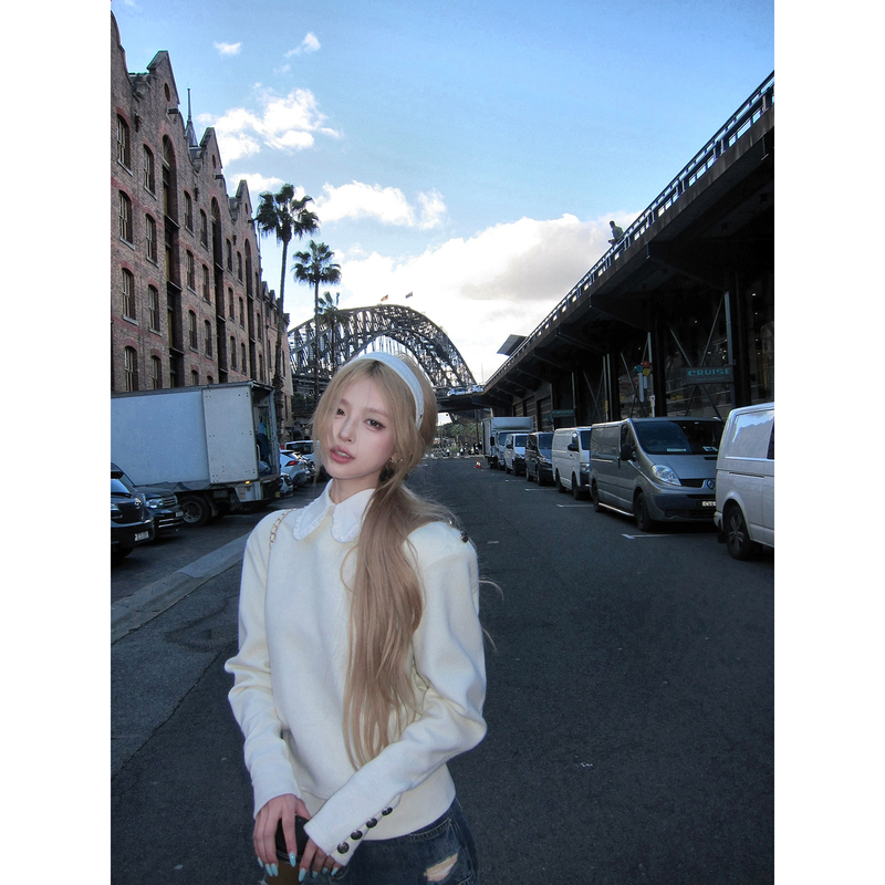 Ceezzzi Stylish Two-Piece Look Oversized Coat for Women with High-End Feel, Elegant Lamb Sleeve Design Pullover Top