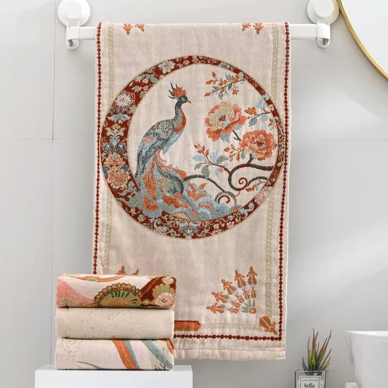 [Three-Pack] Export Large Towels with Ethnic Style, Made of Soft, Absorbent Cotton, Suitable for Adults and Children, Face and Hand Towels, Class a