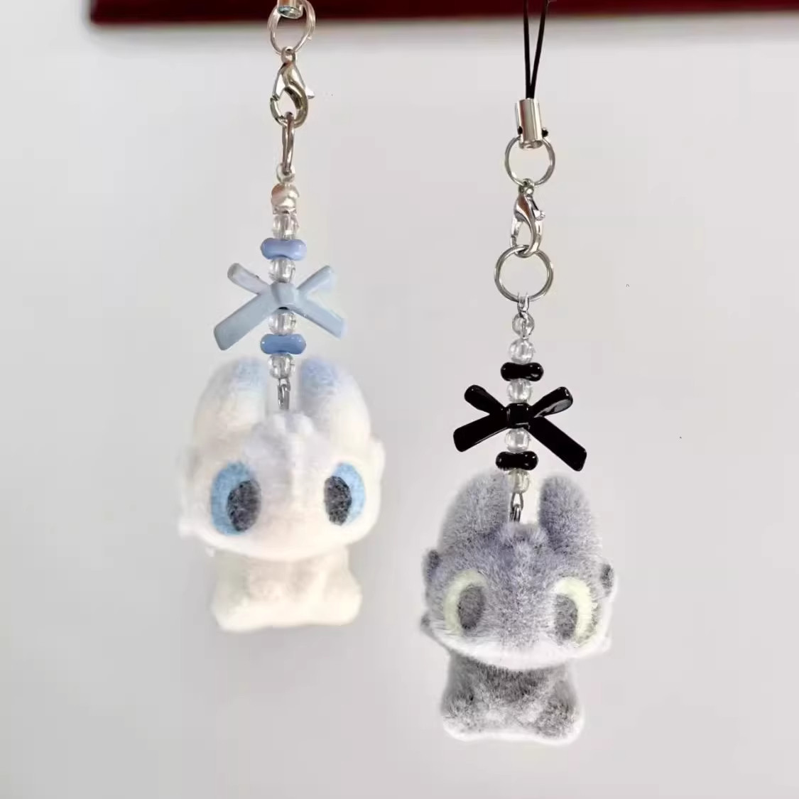 Cute Cartoon Black and White Toothless Character Pendant, Backpack, Phone, Keychain, Internet Celebrity Accessory, Student, Best Friend