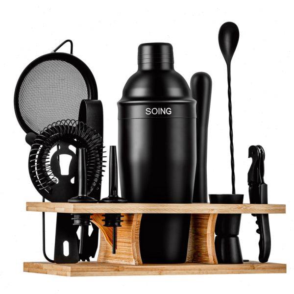 Factory promotional bartender set shaker glass cocktail mixing tools for professional bartenders
