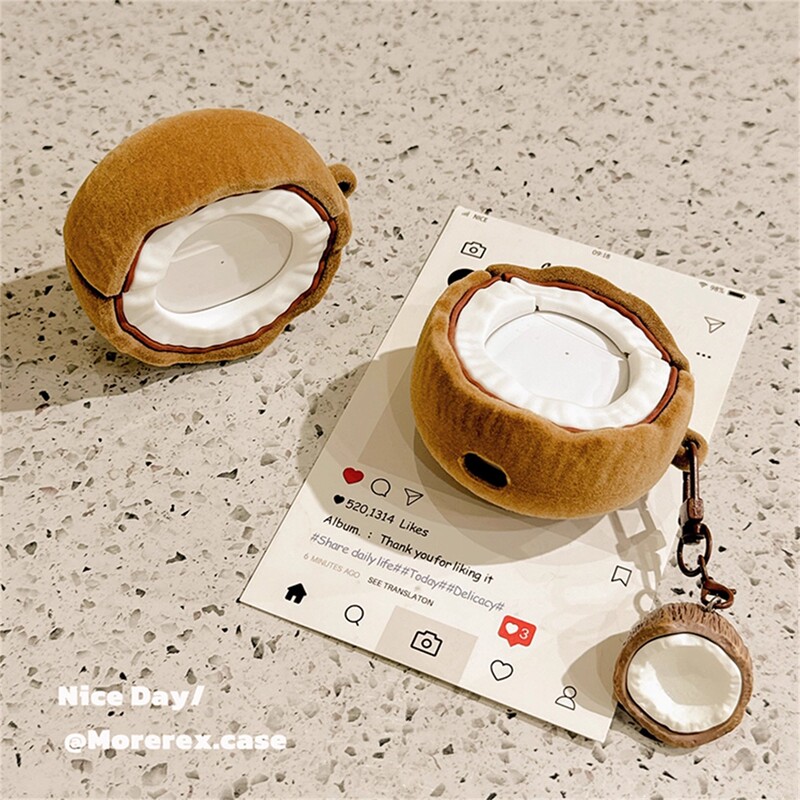 Japanese Eumeya Protective Case for AirPods 4, Apple Earphone Protective Cover, Silicone Pro Third Generation AirPods 3Rd Generation Air4 Coconut AirPods Pro Bluetooth Case, Fun and Creative Case