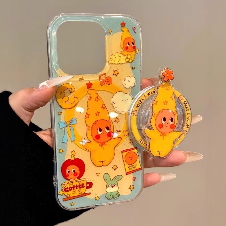 Japanese Eumeya Suitable for Apple 17 Pro Max Phone Case 16 Pro Wish Star Person iPhone 17 Air Magnetic Stand 13 Double-Layer Imd 12 Premium 15 Plus Anti-Drop 14 Protective Cover
