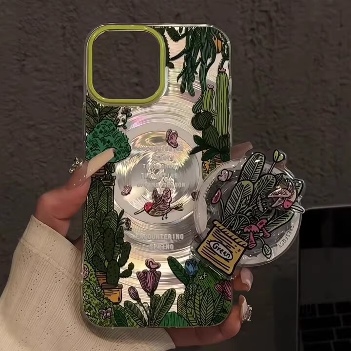 Japanese Eumeya Case for Apple 17 Pro Max, 15 Pro Forest Bird Design, iPhone 14 Magnetic Stand, 13 Pro Max Trendy, 12 Pro Cute High-End, 16 Plus Anti-Drop Protective Case