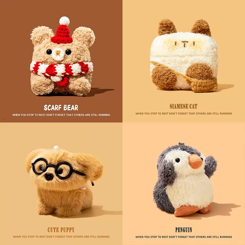 Japanese Eumeya Protective Case for AirPods 4, Protective Shell for AirPods Pro 2, Apple Bluetooth Earphone Case for Autumn and Winter, AirPods 4Th Generation Plush Bear Soft Case Pro 3