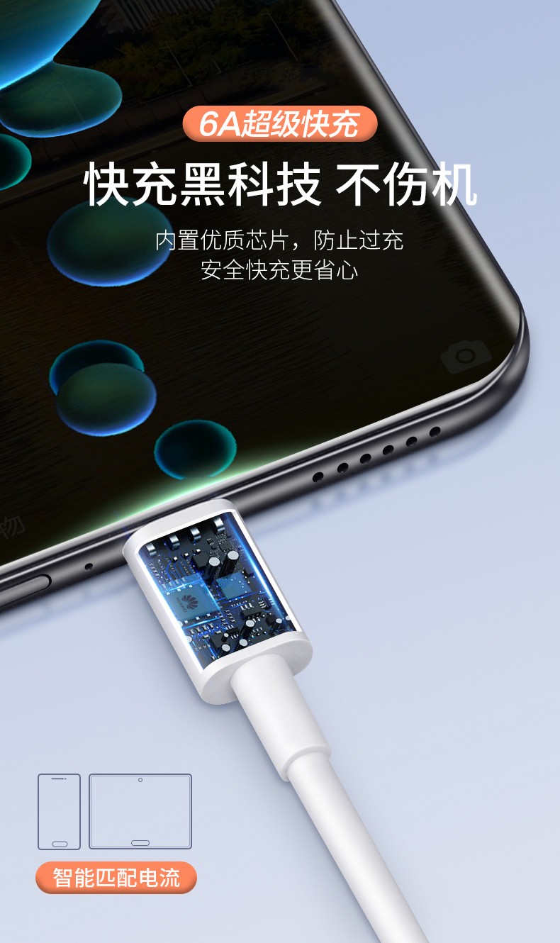 荣耀原装typec数据线6A超级快充66W手机100W官方300正品50充电线插图4