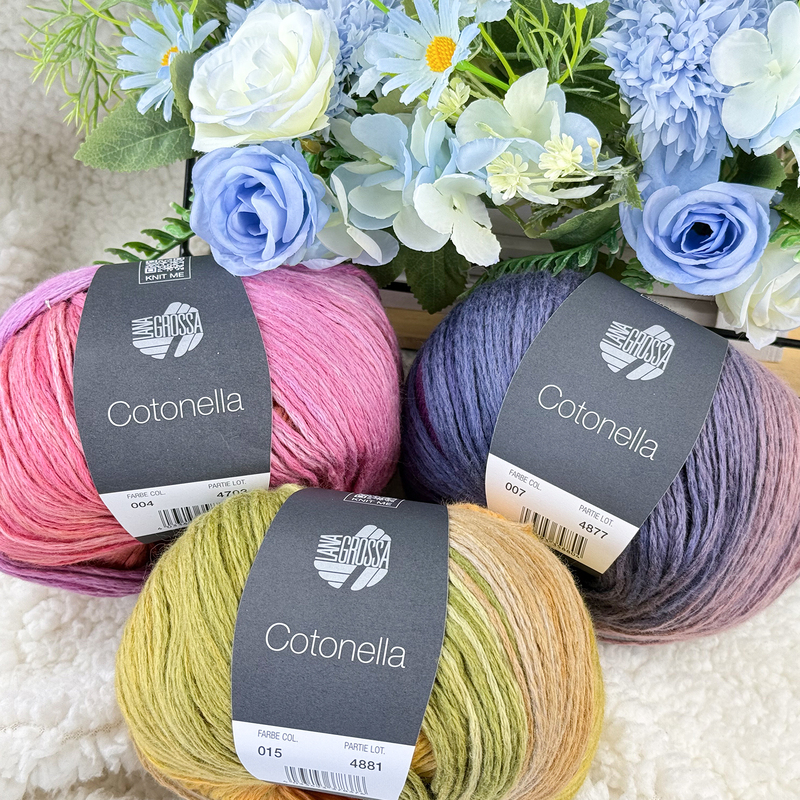 Cotonella Pima Cotton Long-Dyed Colorful Cotton Yarn Lana Grossa Imported Handmade Spring and Summer Yarn