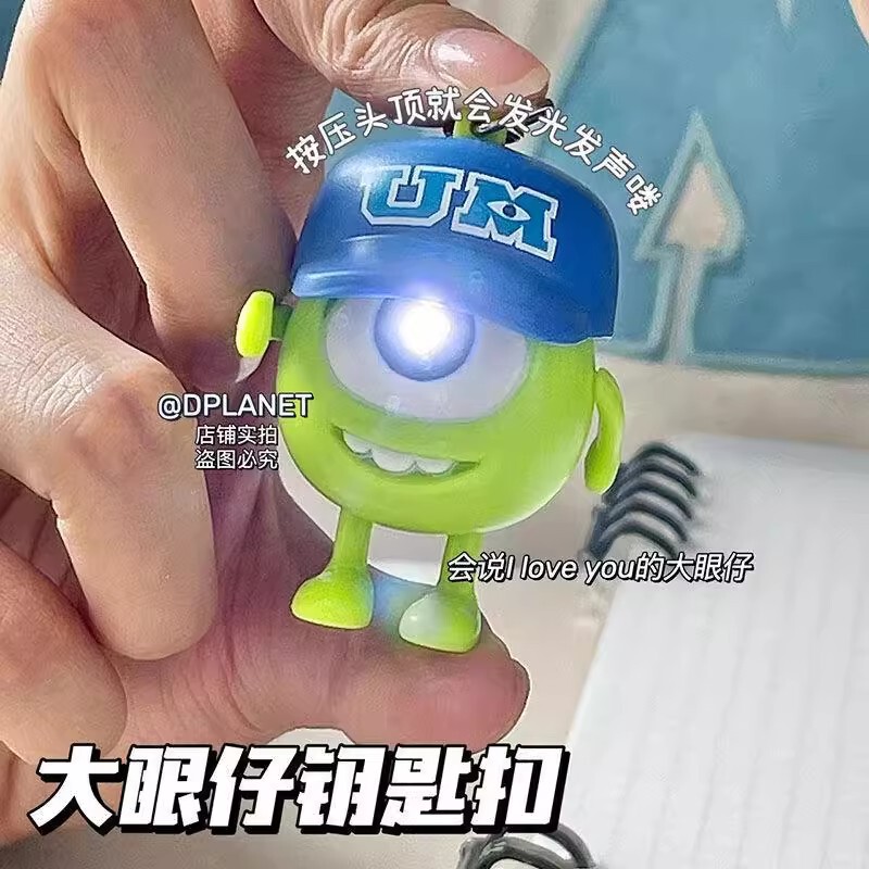Big-Eyed Boy Keychain, Light-Up and Sound-Making Toy That Says Iloveyou, Backpack Pendant, Gift for Girlfriend's Birthday