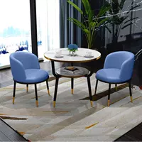 Голубой один стол и два стула