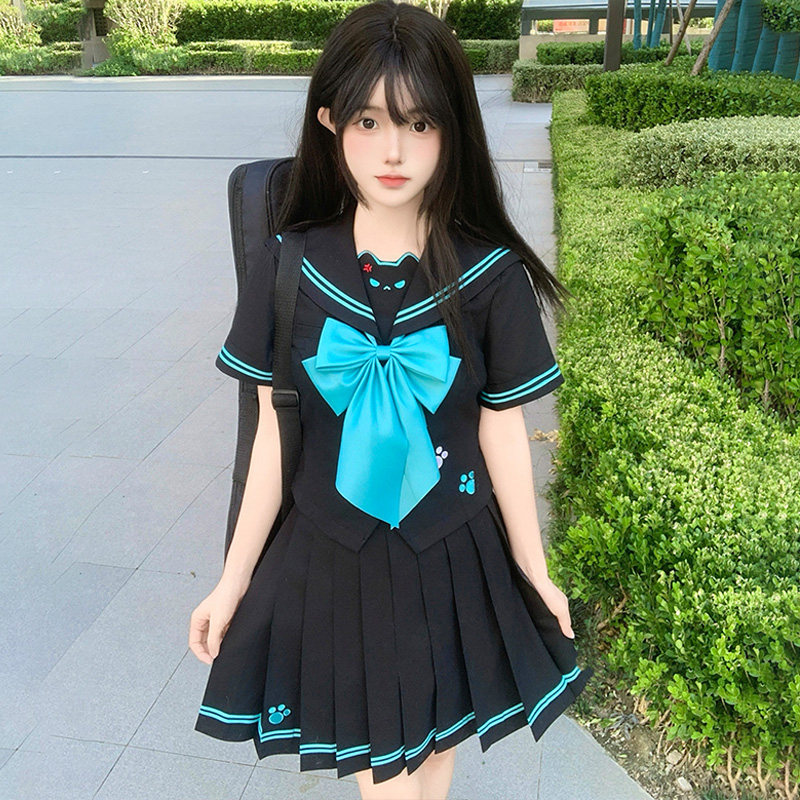 Sweet Crack JK Original Genuine (Devil Cat) Female Japanese College Style Sweet Waist Cute Knock JK Sailor Uniform