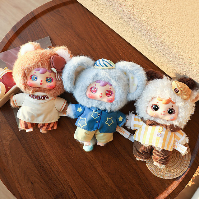 Samuel Three Little Guys Afternoon Tea Time Series Plush Pendant Blind Box Doll Girl's Gift Keychain