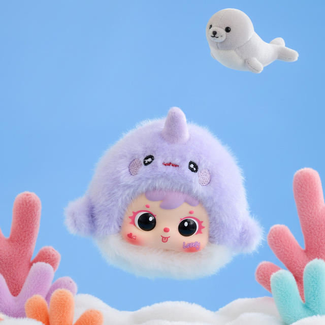 Samuel Three Little Furries Ocean Residents Plush Pendant Blind Box Penguin Doll Keychain Gift for Girls