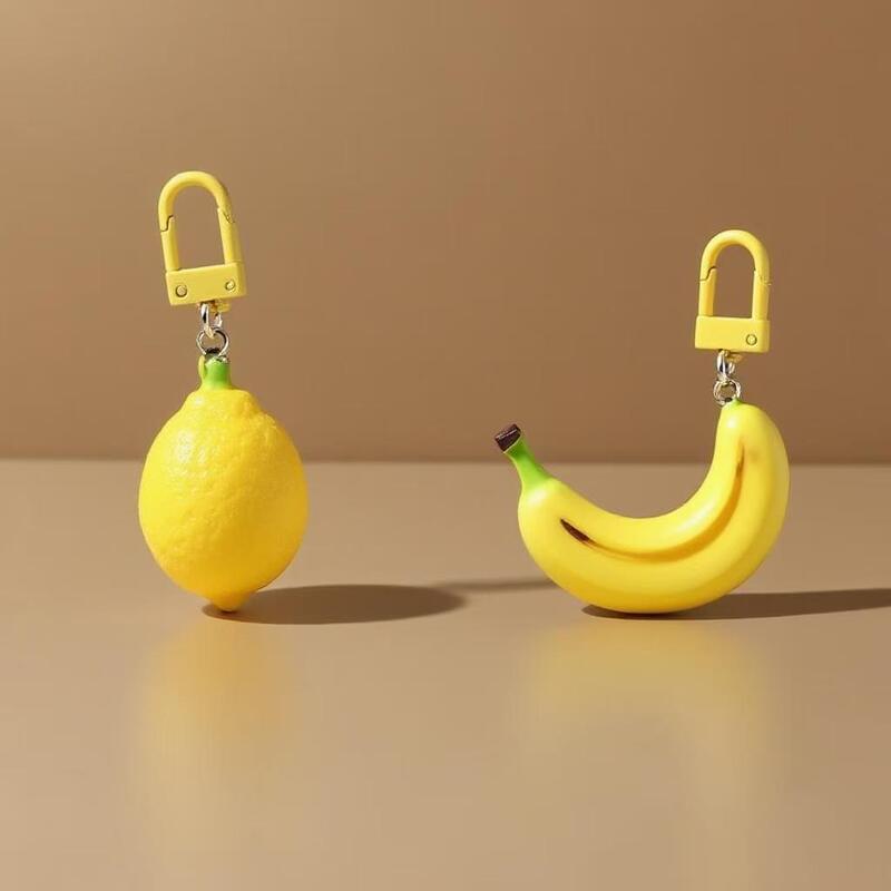 Personalized Simulated Fruit Banana Lemon New Keychain Compact Pendant Daily Versatile Simple Cute Bag Accessory Personalized Simulated Fruit Banana Lemon New Keychain Compact Pendant Daily Versatile Simple Cute Bag Accessory