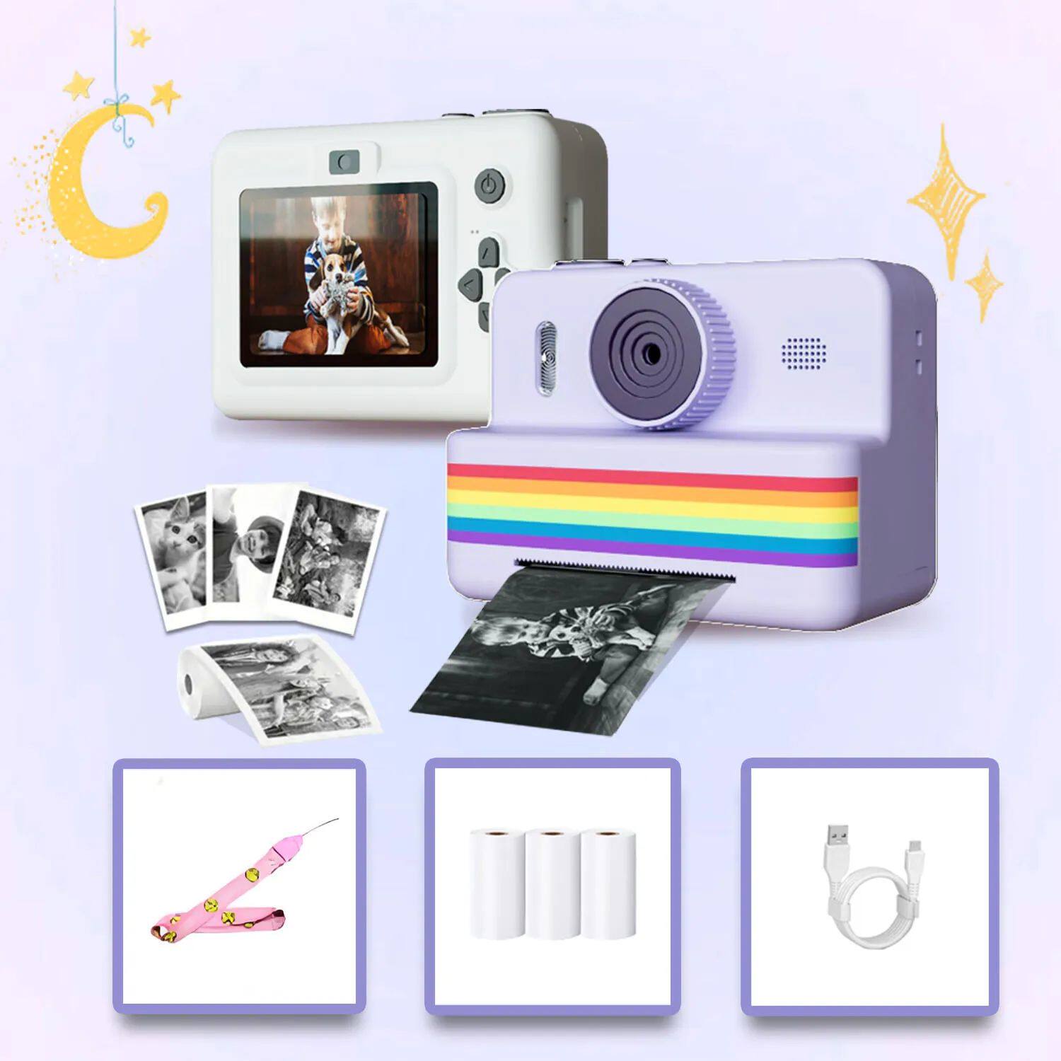 Детский фотоаппарат children's camera instant print toys, polaroid small camera,