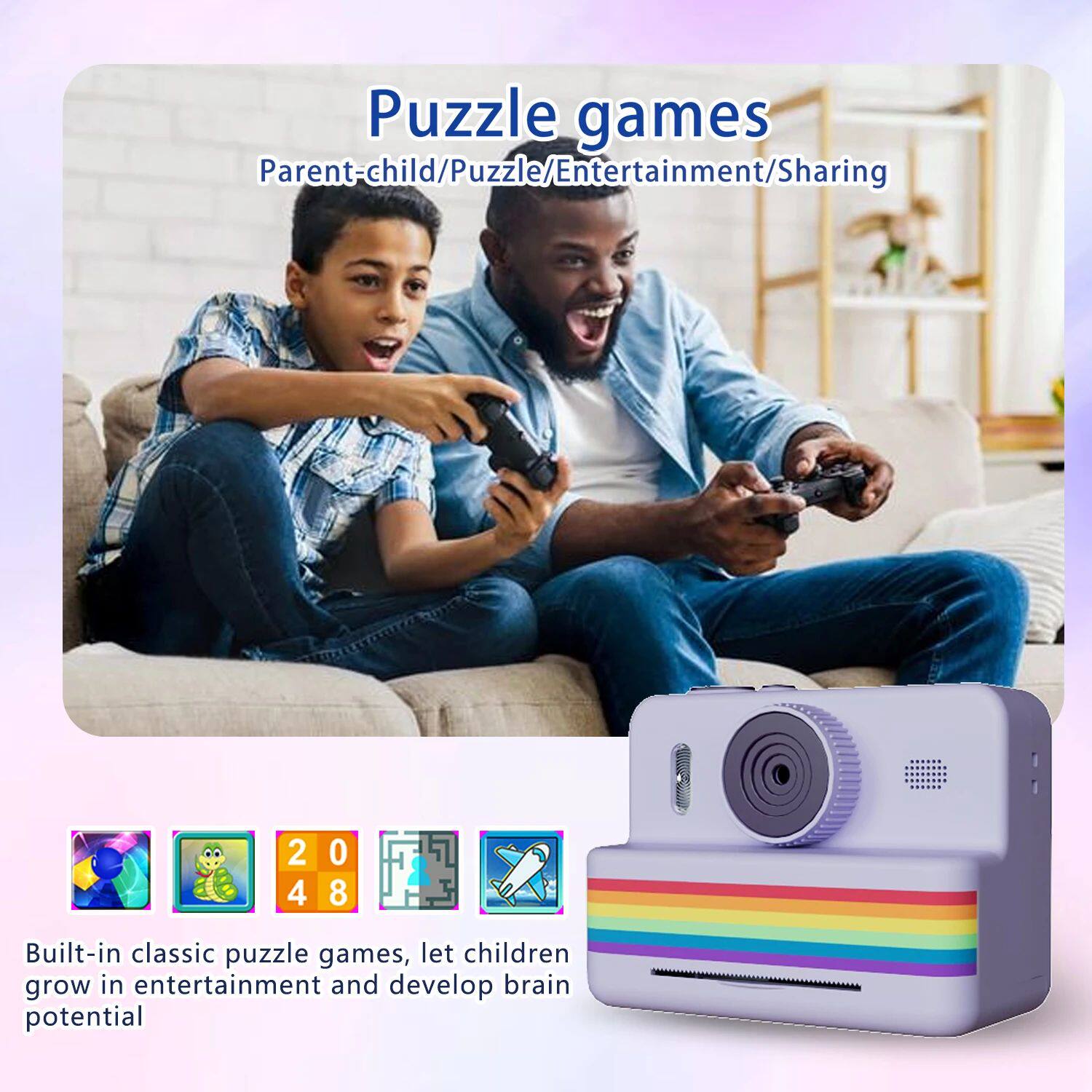 Детский фотоаппарат children's camera instant print toys, polaroid small camera,