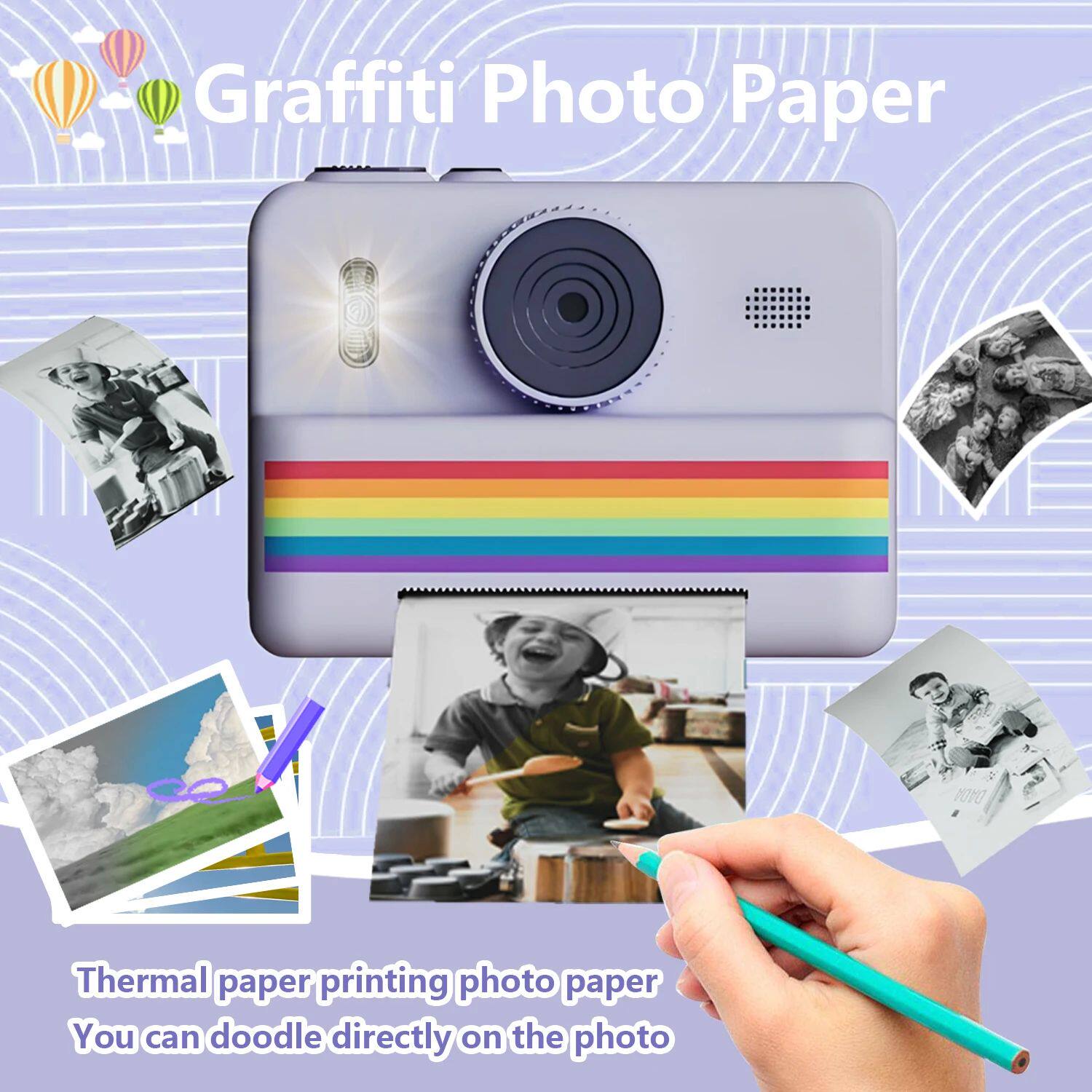 Детский фотоаппарат children's camera instant print toys, polaroid small camera,