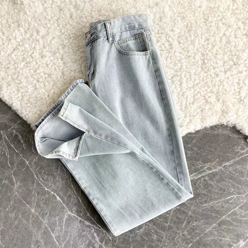 2026 Spring and Autumn New Style Split Denim Pants for Men, Unique Design, Trendy Brand, Loose Straight Wide-Leg Long Trousers
