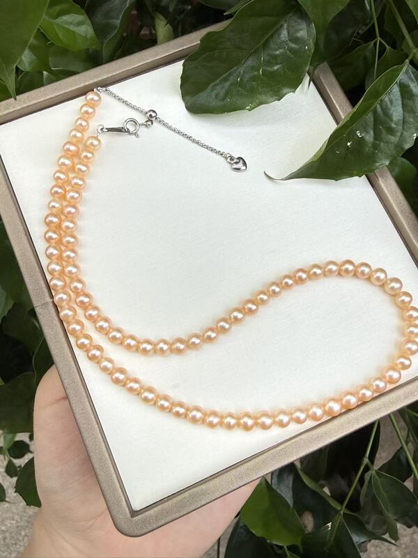 [Haide Pearl] 5-6mm Freshwater Cream Gold Pearl Necklace, Variety Available