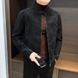 2025 порно красиво воротник кожаная одежда пальто мужской осень прилив бренд мужской 2025 новый смысл локомотив кожа куртка мужской