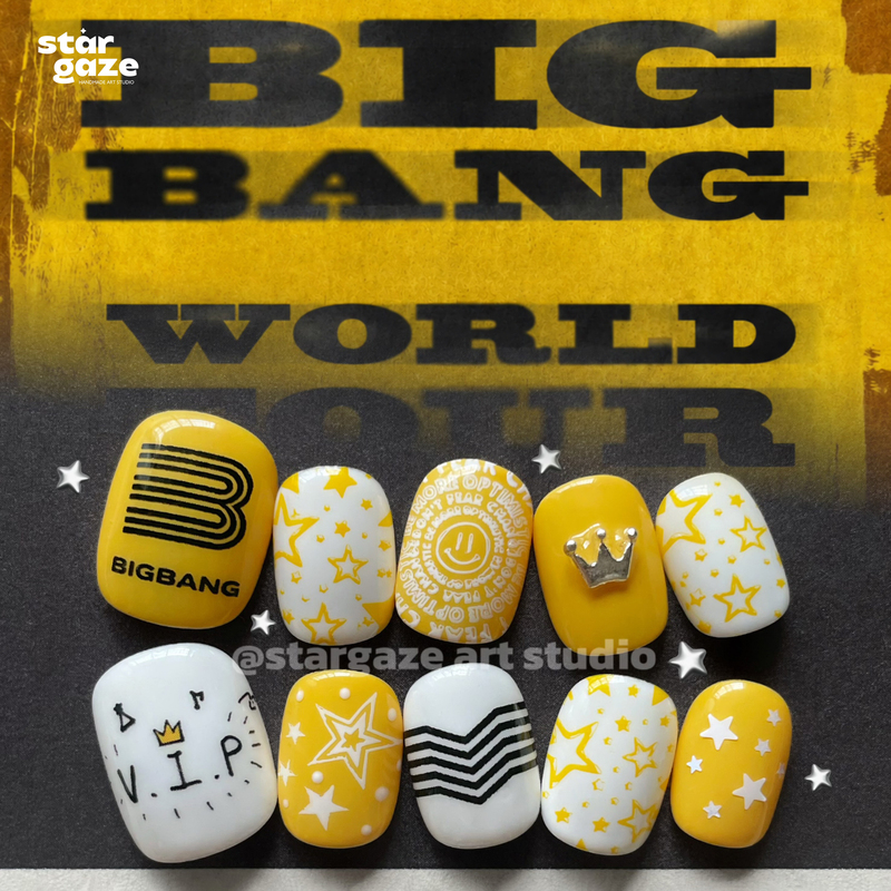 Stargaze Original "Bb20" Bigbang Handmade Wearable Nails Vip Exclusive Color Concert Support Nails