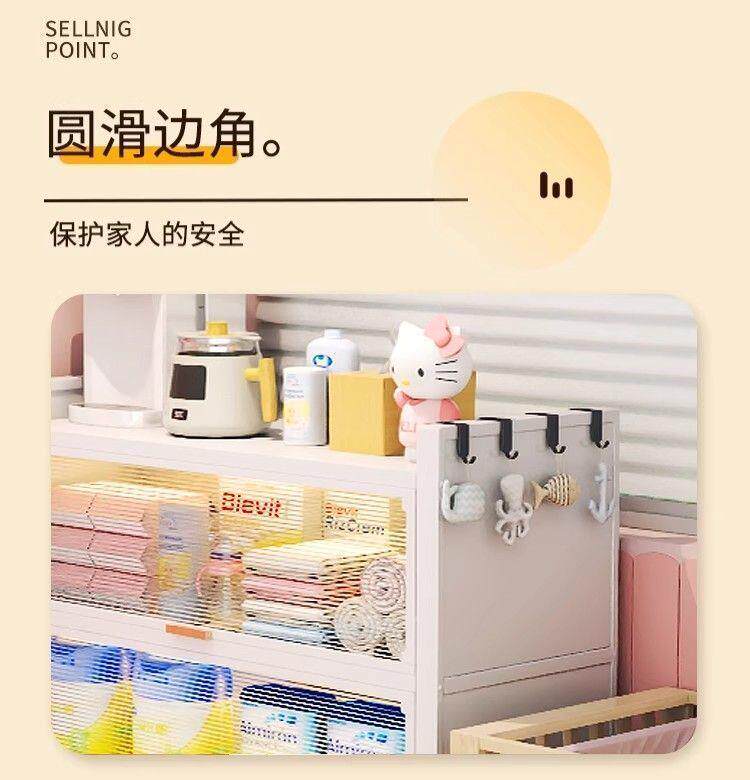 товар из китая 加厚婴儿喂养台收纳柜宝宝用品健康多层多功能置物架大容量储物柜