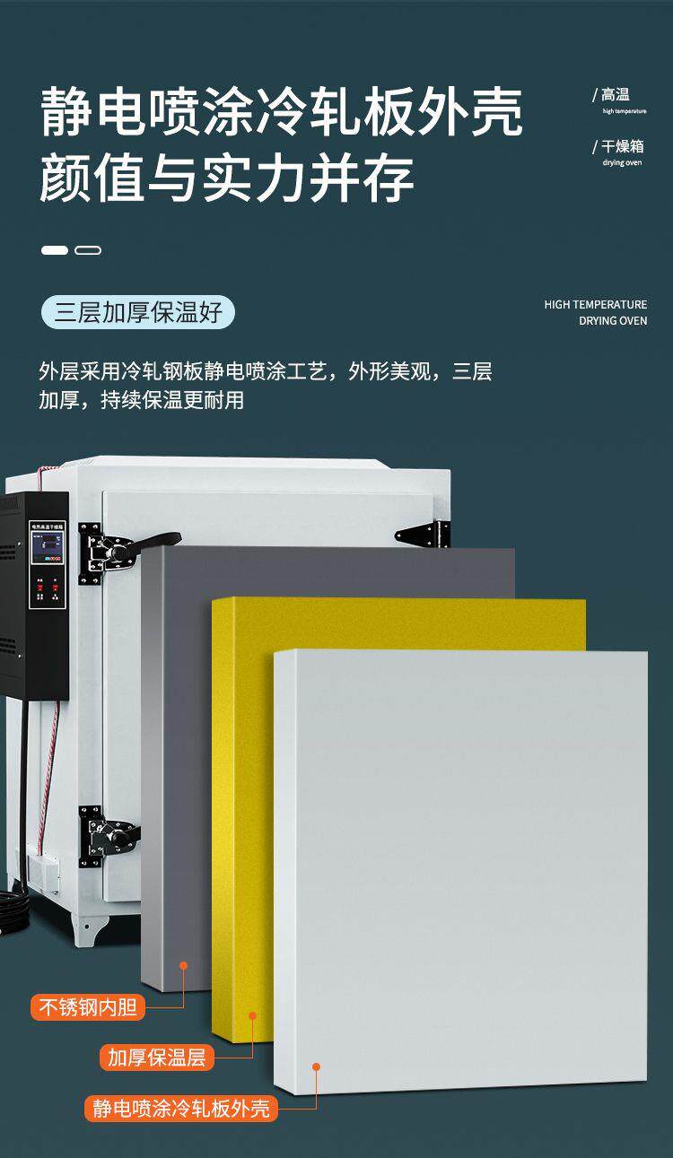 Предупреждение цепи 工业烘箱500度高温试验箱电焊条实验室鼓风汽车烤箱恒温大容量