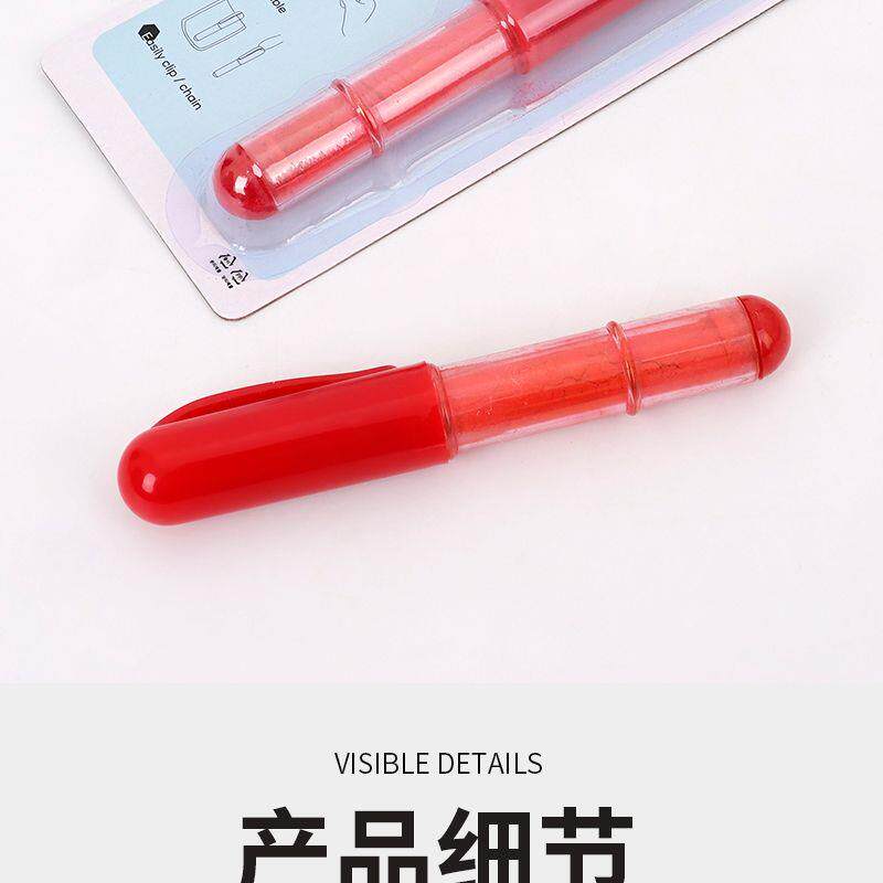 Мел 缝纫拼布划粉器可携式笔状钢笔造型可替换粉芯袋盖保护服装工具