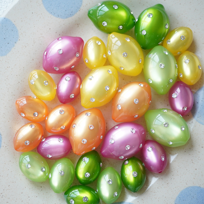 One! Italian Resin Beads, Multi-Colored with Rhinestones, Lemon Beads, Cute Mushroom Handmade Beading Materials One! Italian Resin Beads, Multi-Colored with Rhinestones, Lemon Beads, Cute Mushroom Handmade Beading Materials