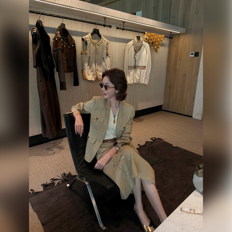 Rowan【British Manor】Tencel Linen Old Money Style Jacket + Skirt + Pants Set T88Ww0008